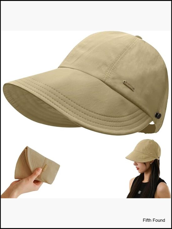 UPF 50+ Women\'s Sun Hat Wide Brim Adjustable Ponytail Packable Outdoor Cap main image 4